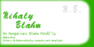 mihaly blahm business card